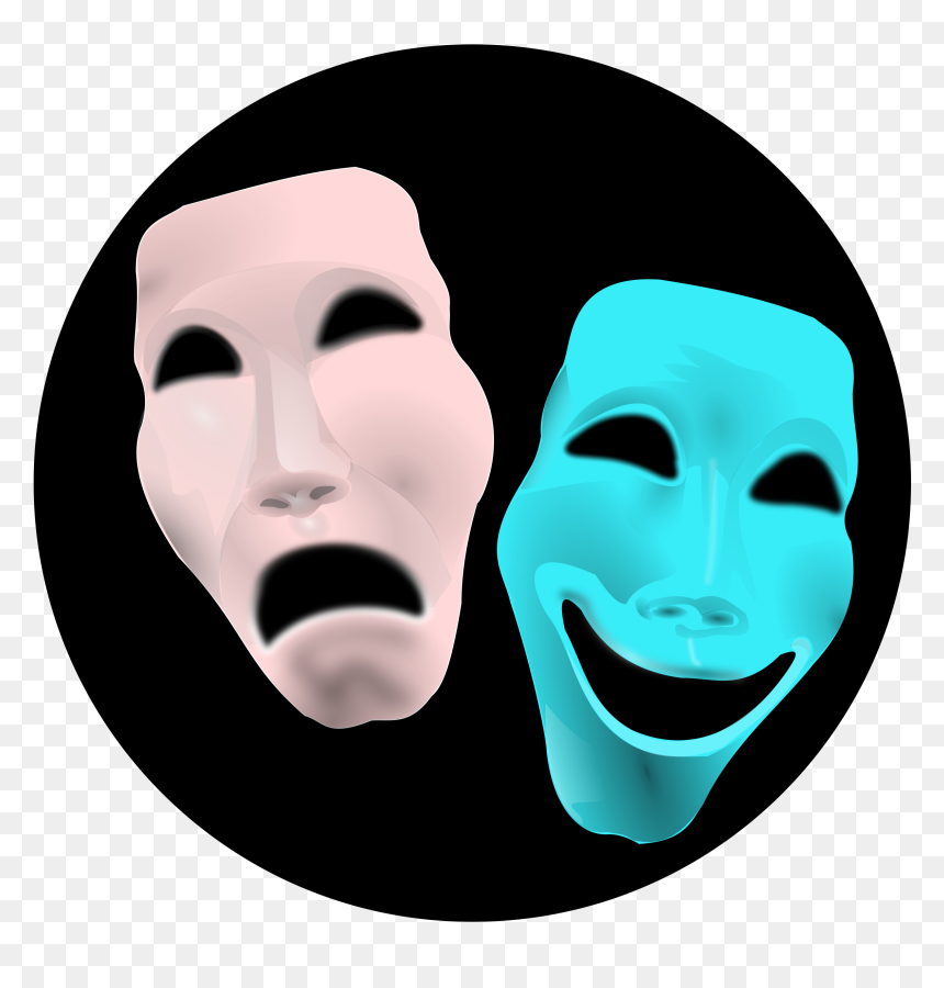 Cinema 4 The Stage Clip Art Download - Comedy Face, HD Png Download - theatre masks png