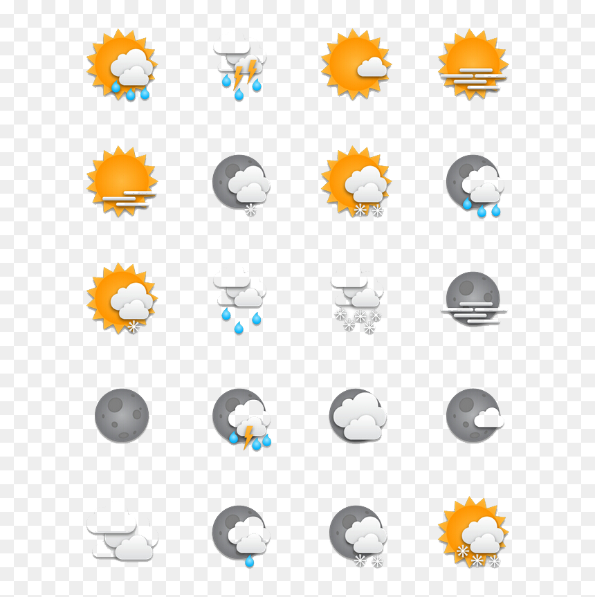 Download Weather Report Png Picture - Weather Forecast Weather Icons Png, Transparent Png - weather icons png