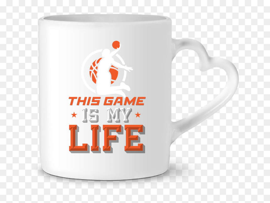 Mug Heart Basketball Life By Original T-shirt - Coffee Cup, HD Png Download - heart basketball png
