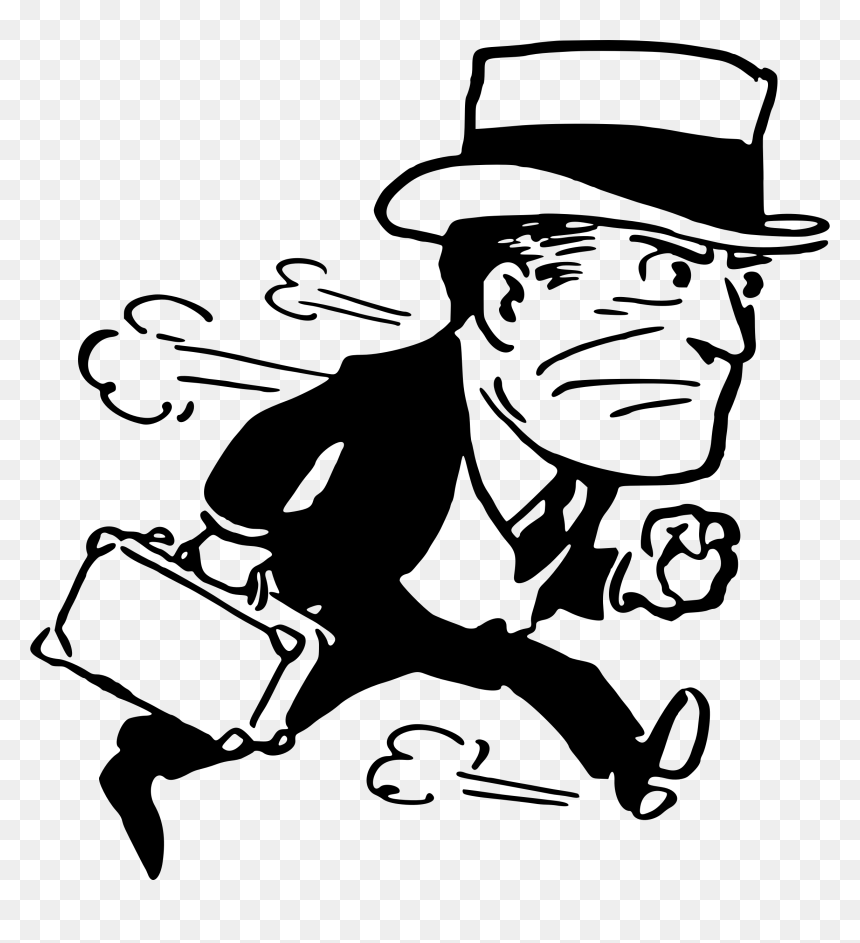 Man In A Hurry Png , Png Download - Hurry Black And White, Transparent Png - briefcase icon png