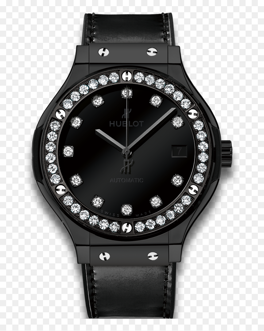 Classic Fusion Shiny Ceramic Diamonds - Fossil Womens Ceramic Black Watch, HD Png Download - diamonds falling png