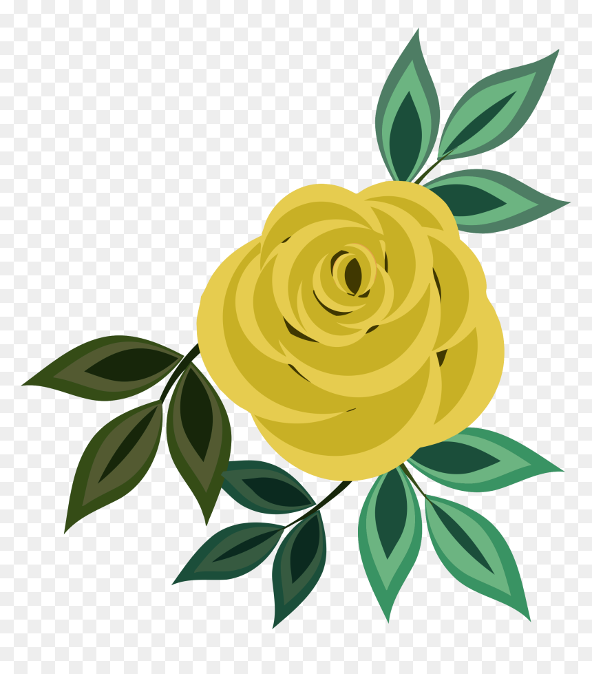 Rose 20 Clip Arts - Alice In Wonderland Flower Clip Art, HD Png Download - yellow rose png