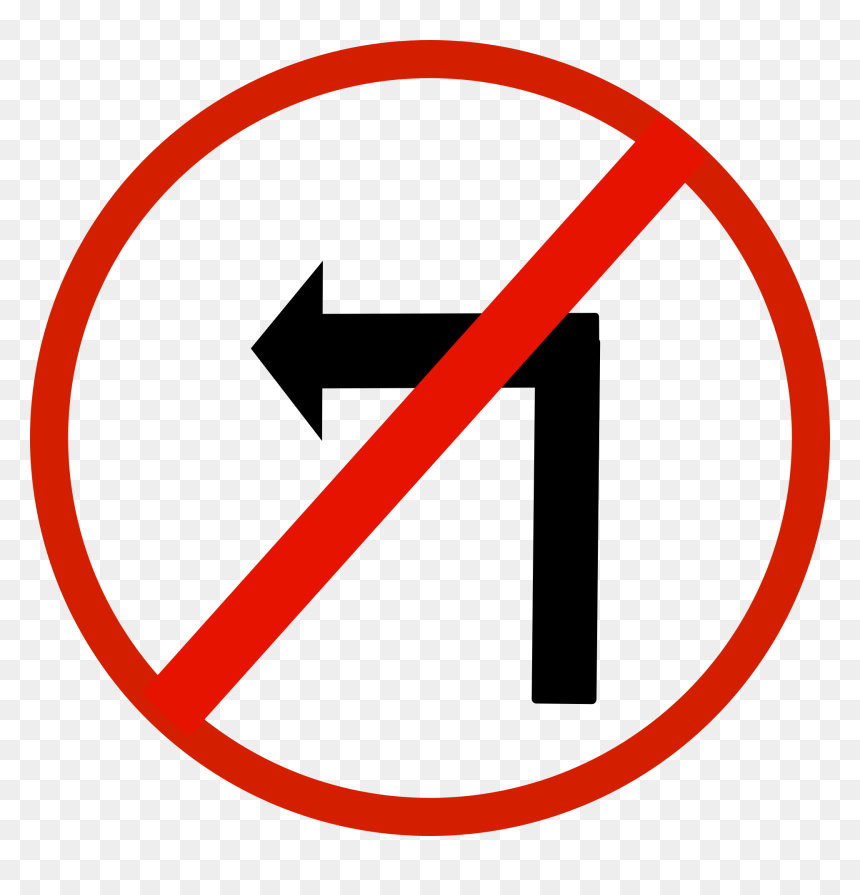 No Turn Left Arrow Sign No Politics In - No Added Sugar Icon, HD Png Download - no circle png