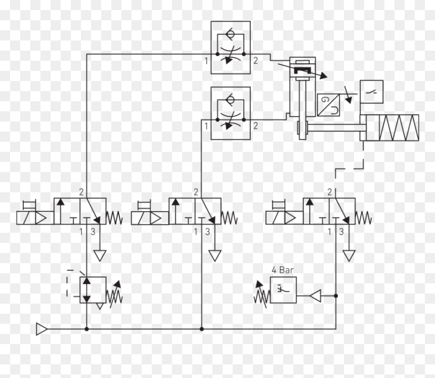 Fail Safe Pneumatic Circuit, HD Png Download - circuits png