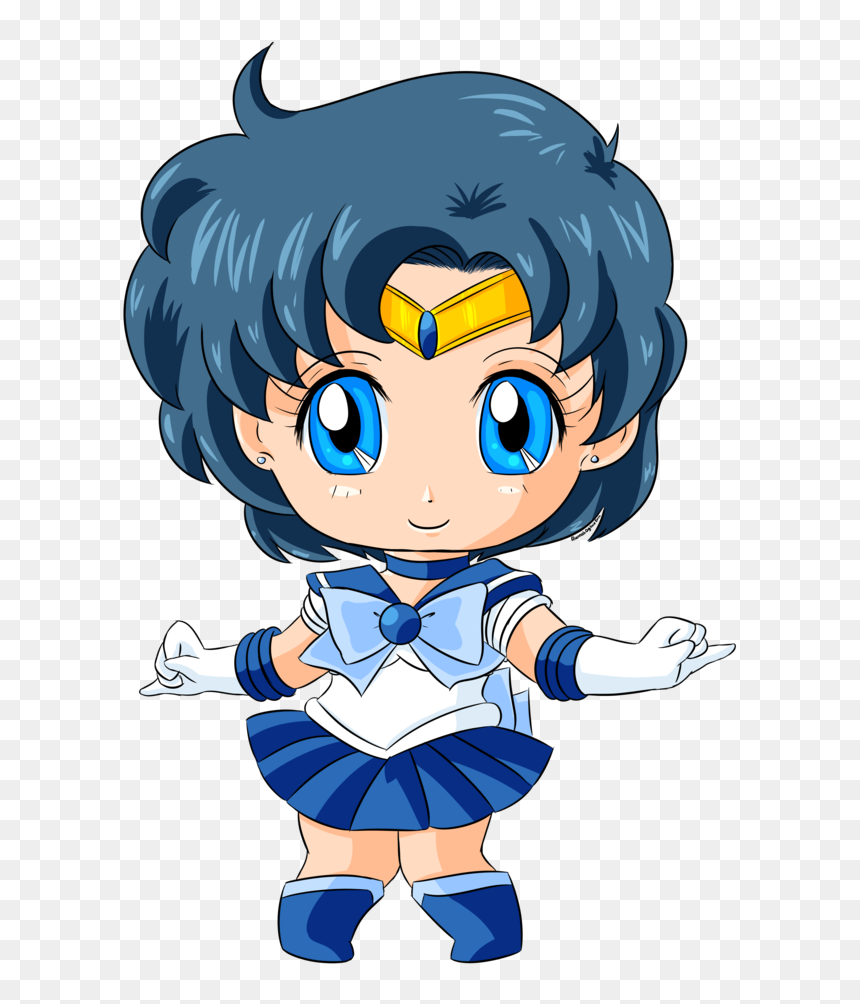 Chibi Sailor Mercury For Katie0513 By Florafox - Sailor Mercury Chibi Png, Transparent Png - mercury png