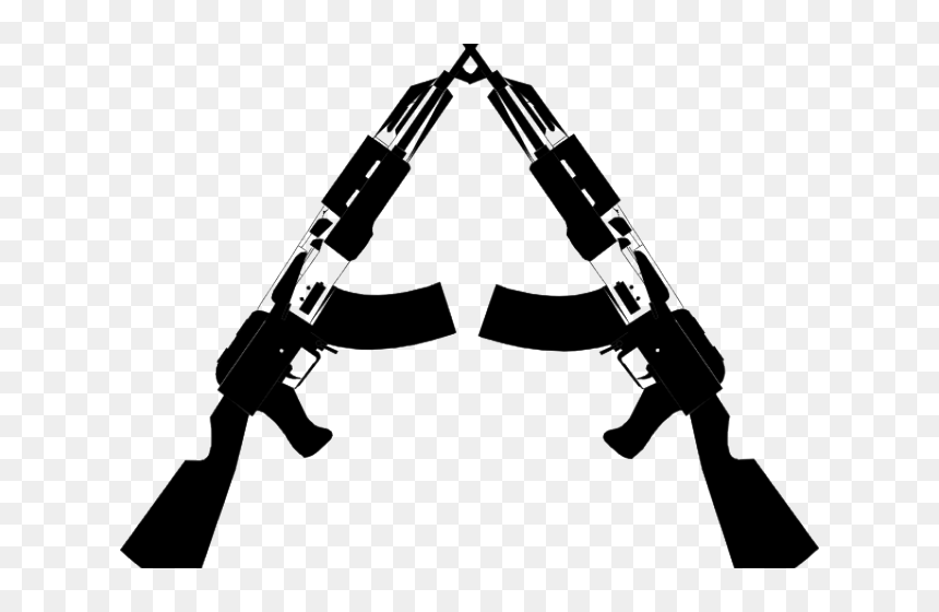 Transparent Tommy Gun Png - Crossed Gun Clipart, Png Download - tommy gun png
