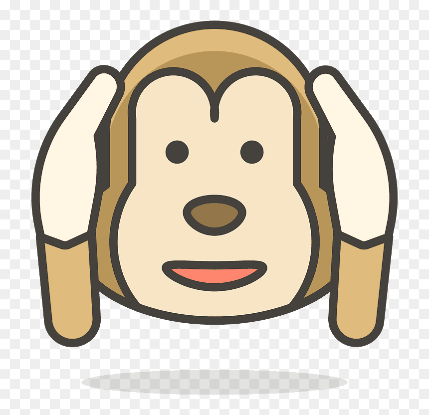 Hear No Evil Monkey Emoji Clipart - Não Ouvir Png, Transparent Png - evil face png