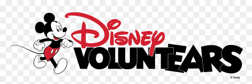 Disney Voluntears Text With Mickey Mouse Proudly Marching - Disney Voluntears Logo, HD Png Download - disneyland png