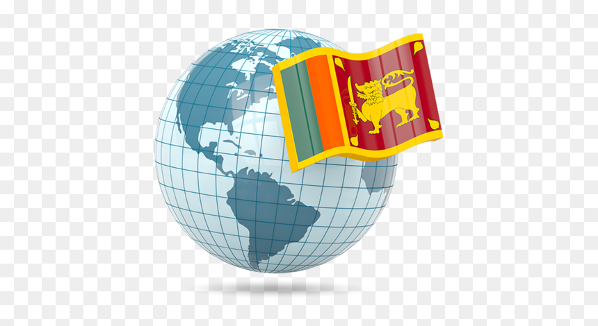 Globe With Flag - Emblem Of Sri Lanka, HD Png Download - world png icon