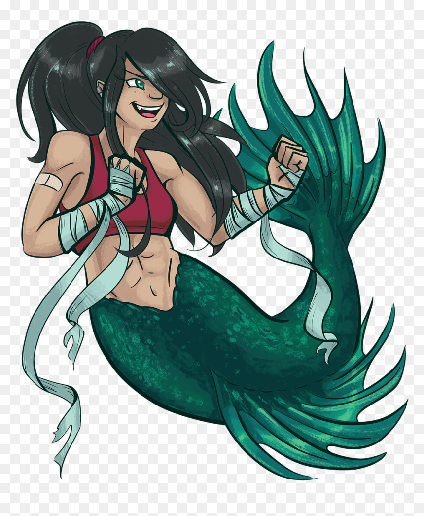 Boxing Mermaid, HD Png Download - fighter png