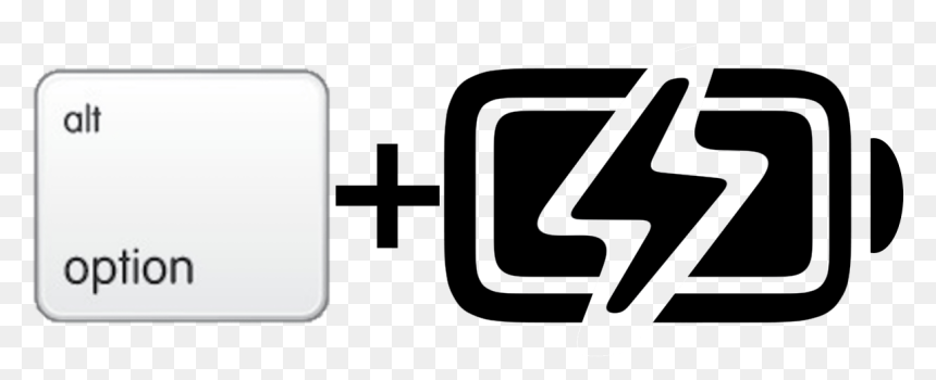 Option Key With Menu Bar Battery Icon - Human Action, HD Png Download - battery icon png