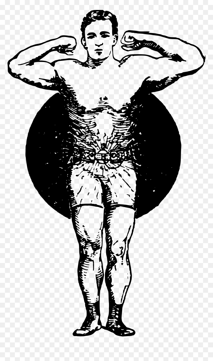 Muscle Man In Circle Clip Arts - Portable Network Graphics, HD Png Download - muscle man png