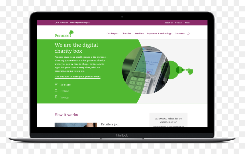 Pennies Website Homepage Displayed On Macbook Laptop - Portable Network Graphics, HD Png Download - pennies png