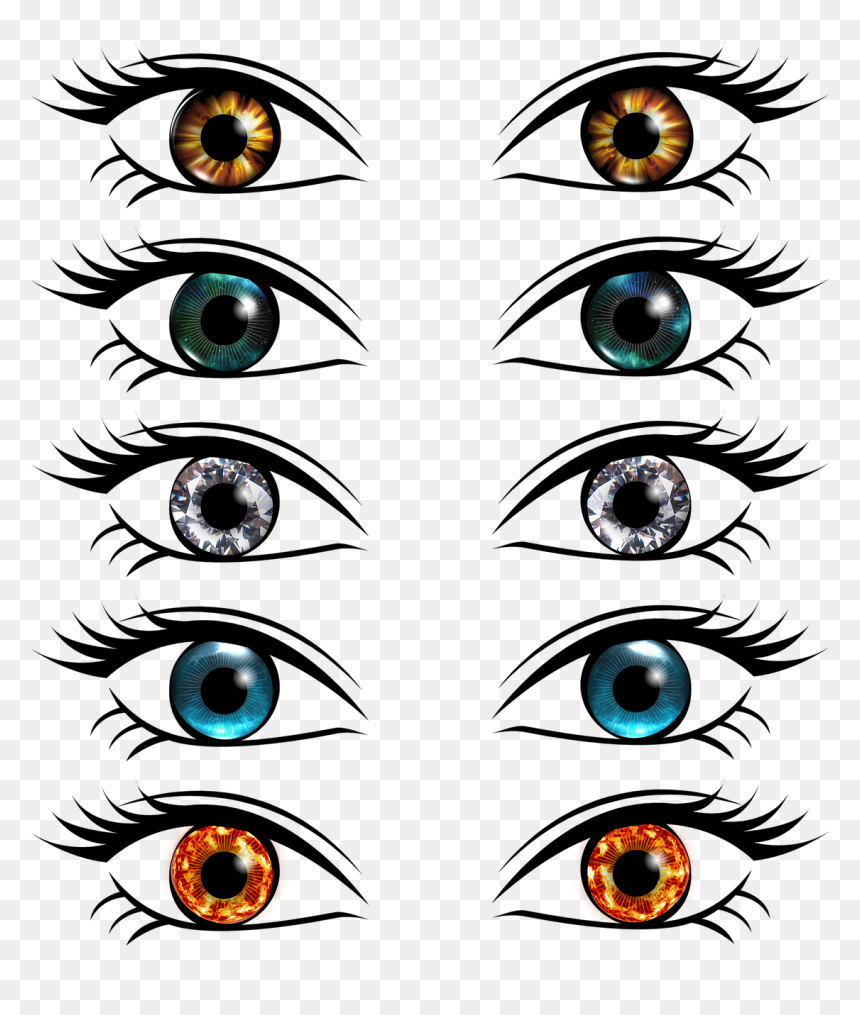 Eye Iris Pupil - Blue Eyes Brown Eyes Cartoon, HD Png Download - iris png