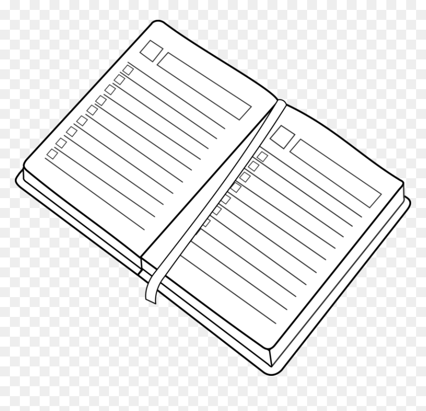 Line Art,square,angle - Planner Clipart Black And White, HD Png Download - agenda png