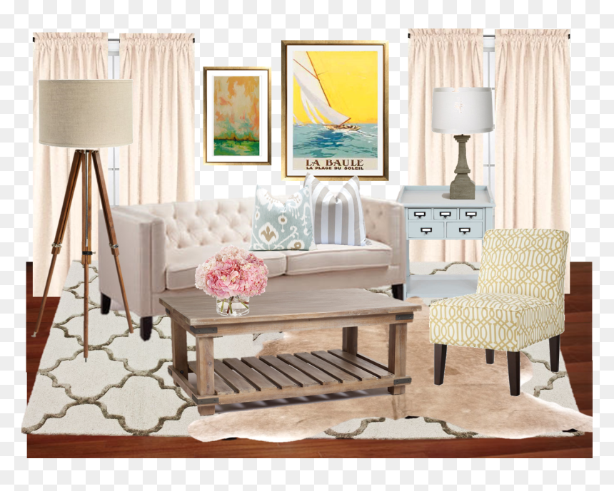 Living Room Re-design - End Table, HD Png Download - living room png