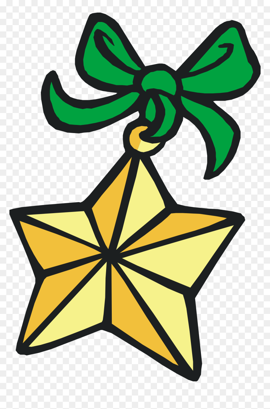 Stars Christmas Images For Coloring, HD Png Download - green ribbon png