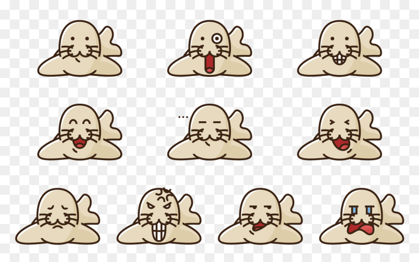 Manatee Emotions Expression Vector - Cartoon, HD Png Download - manatee png