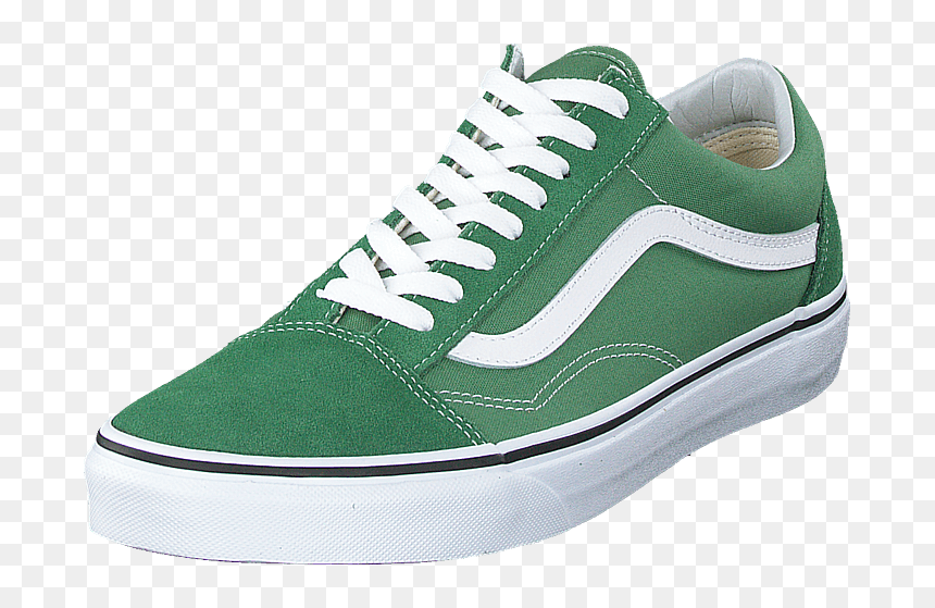 Ua Old Skool Deep Grass Green/true White - Shoe, HD Png Download - white vans png
