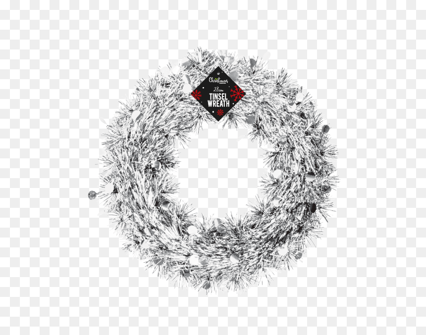 Tinsel Christmas Wreath 28cm - Circle, HD Png Download - tinsel png