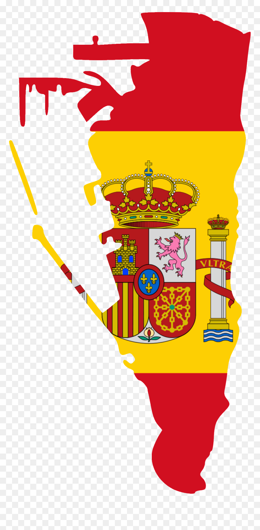 Flag Map Of Gibraltar - Spain Flag, HD Png Download - spain flag png