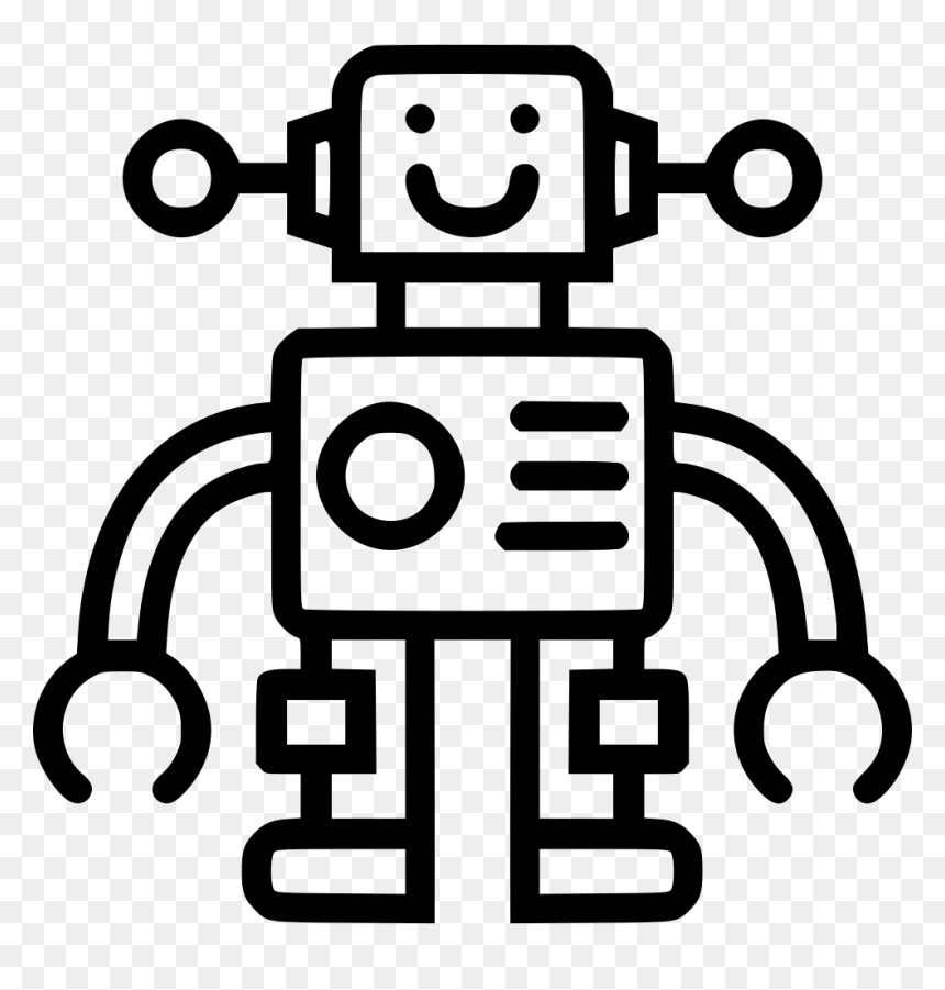 Toy Robot - Robot Toy Black And White, HD Png Download - robot icon png
