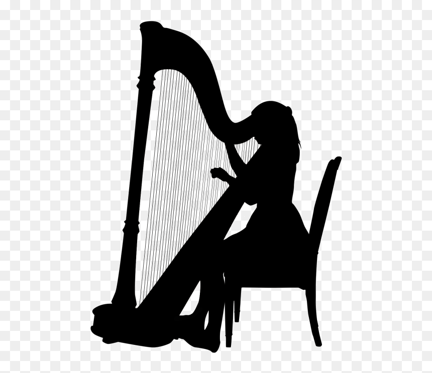 About Eleanor Dunsdon Berkshire Harpist By - Silhouette Of A Person Playing Harp, HD Png Download - harp png