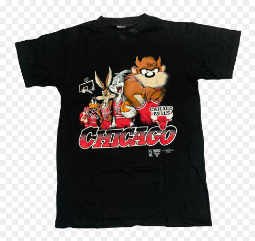 Nba Chicago Bulls Looney Tunes Vintage Tee - T-shirt, HD Png Download - chicago bulls png