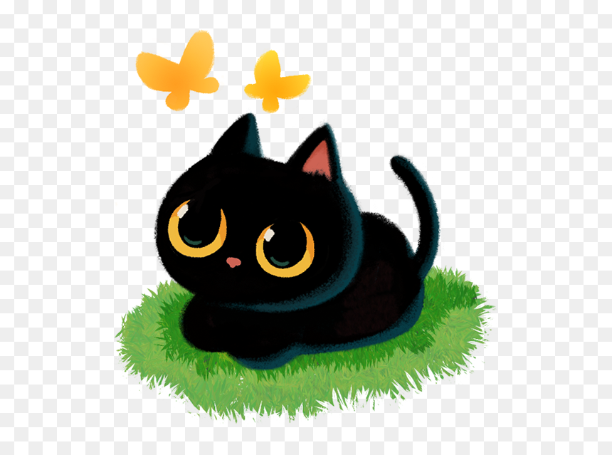 Black Cat, HD Png Download - cat emoji png