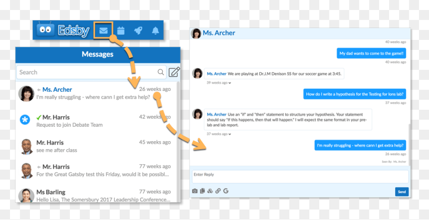 Edsby Messages, HD Png Download - text message icon png