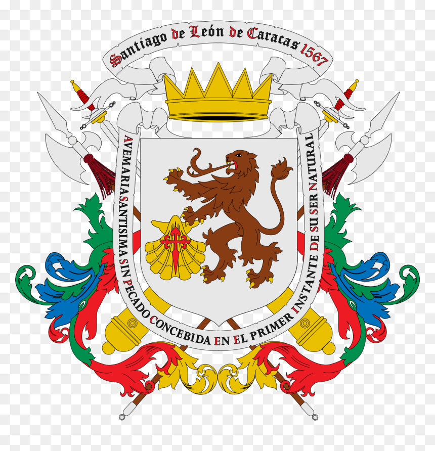 Caracas Coat Of Arms, HD Png Download - bandera venezuela png