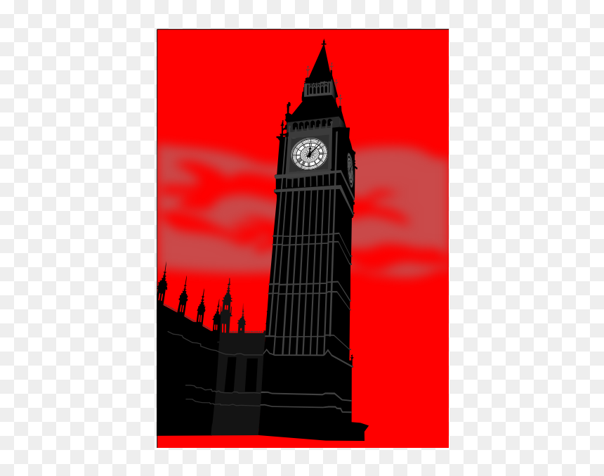 Big Ben Tower In London Vector Image - Big Ben Siluet, HD Png Download - big ben png