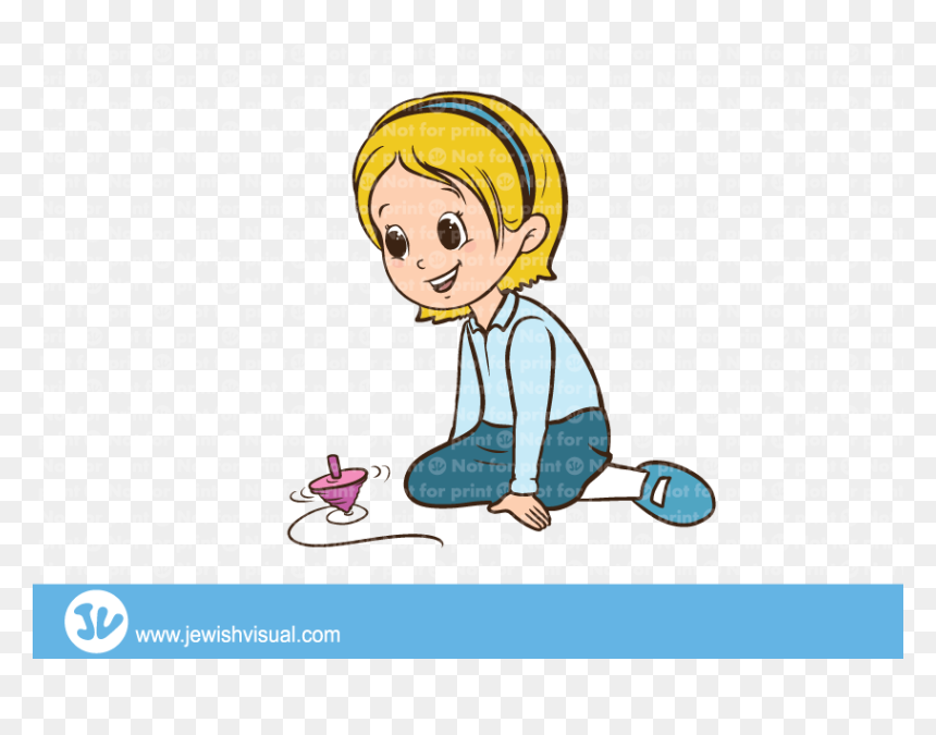 ילדה משחקת בסביבון, HD Png Download - dreidel png