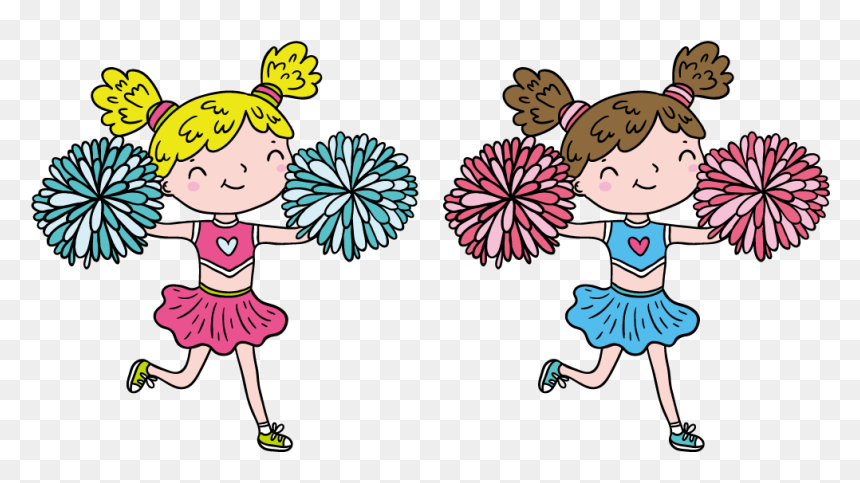 Picture Stock Cartoon Cheerleader Illustration Hand - Cartoon Cheerleader, HD Png Download - cheerleader png