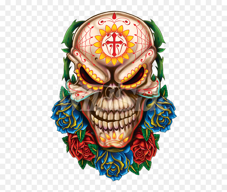 Transparent Evil Mouth Png - Day Of The Dead, Png Download - evil skull png