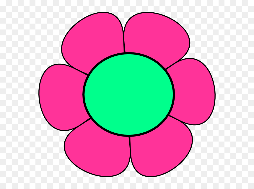 Pink And Green Flower Clip Art At Clker - Pink And Green Flower Clipart, HD Png Download - green border png