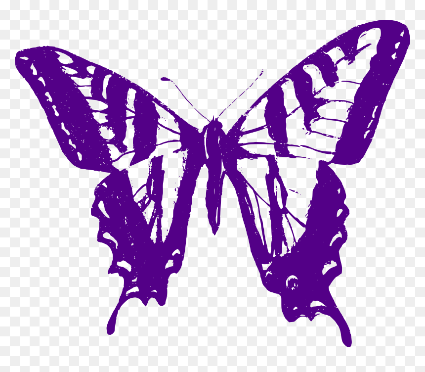 Purple Butterfly Png , Png Download - Purple Outline Of A Butterfly, Transparent Png - purple butterfly png