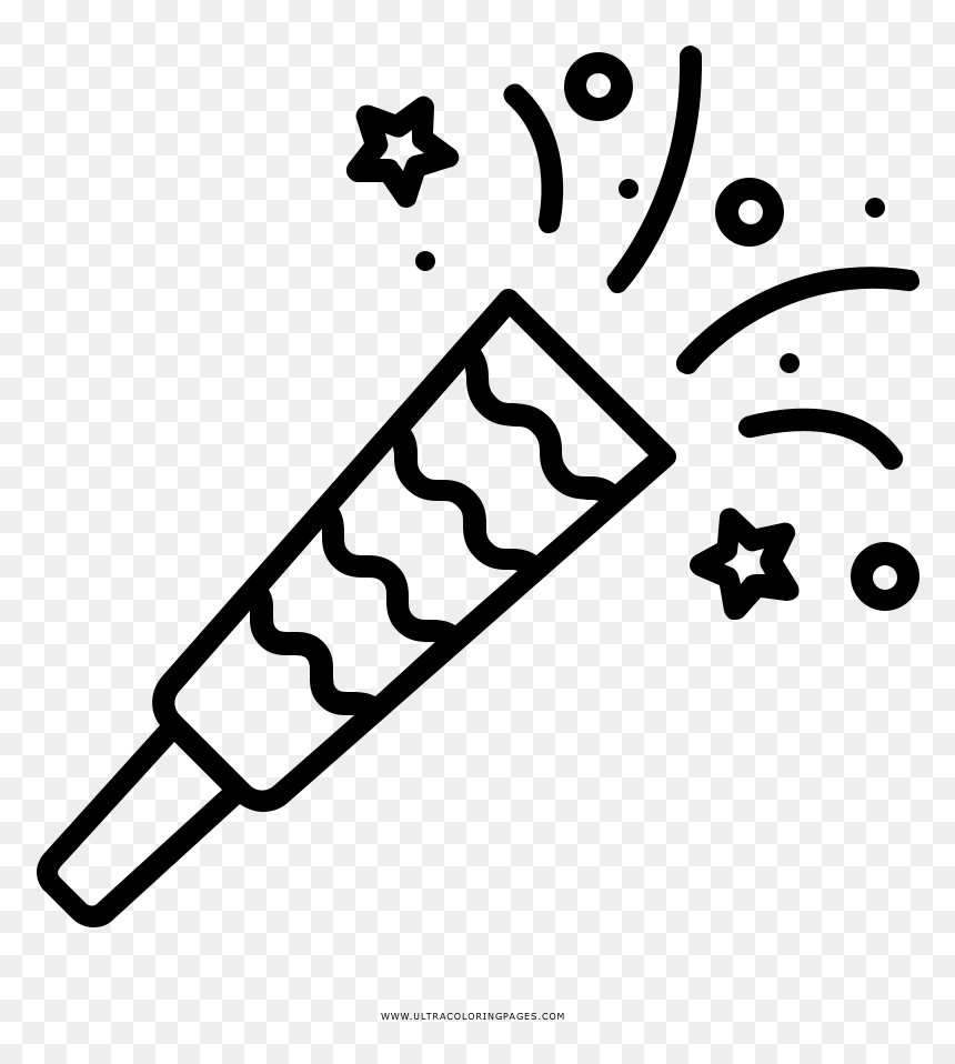 Party Blower Coloring Page - Microphone Clipart Black And White, HD Png Download - party blower png