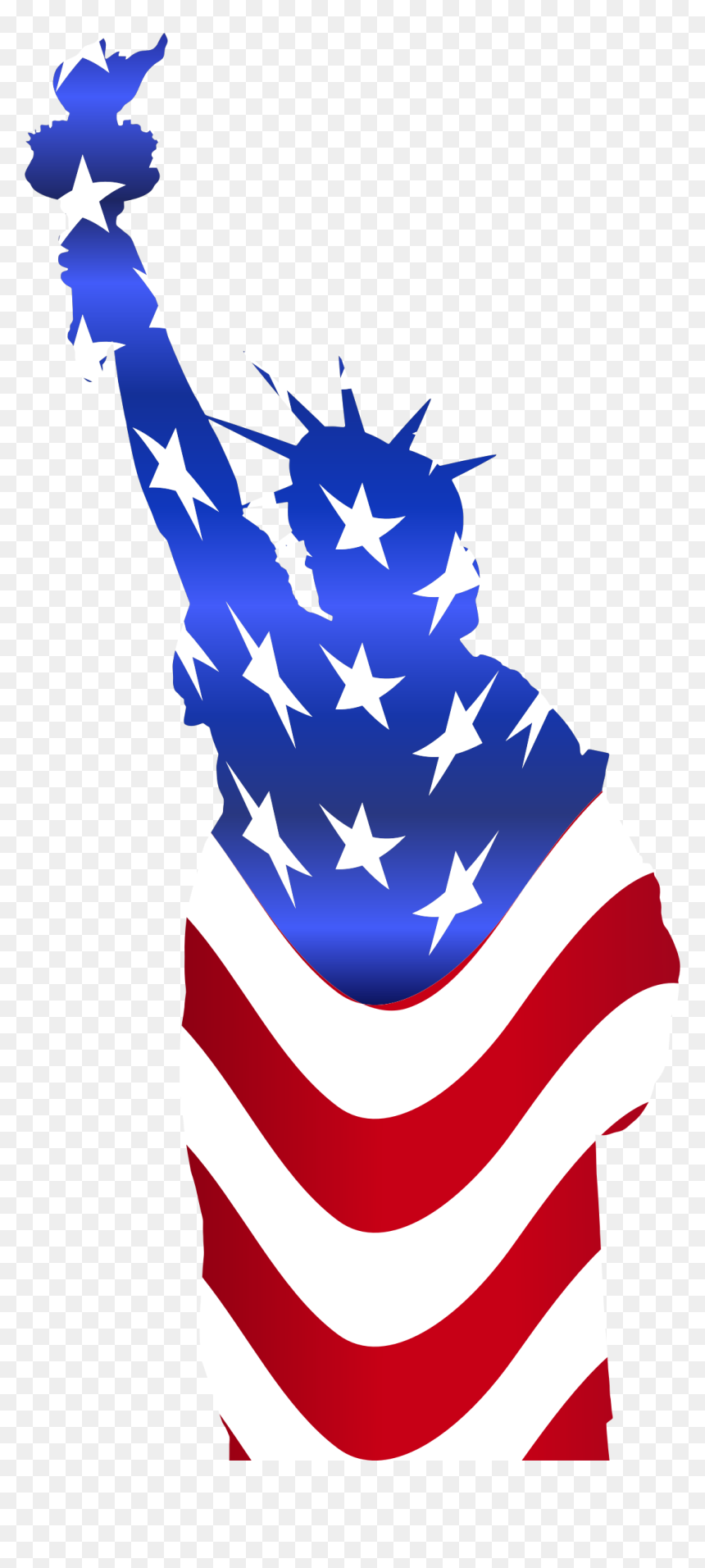 Statue Of Liberty Flag Clip Arts, HD Png Download - statue of liberty silhouette png
