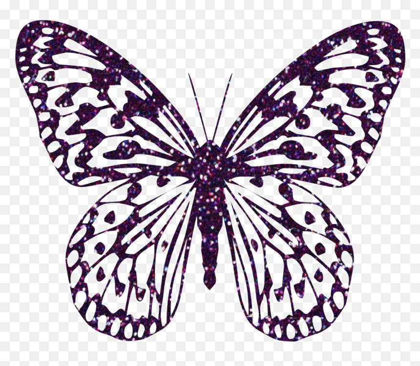 Purple Decorative Butterfly Png Clipart Image - Clipart Butterfly Png Pink, Transparent Png - purple butterfly png