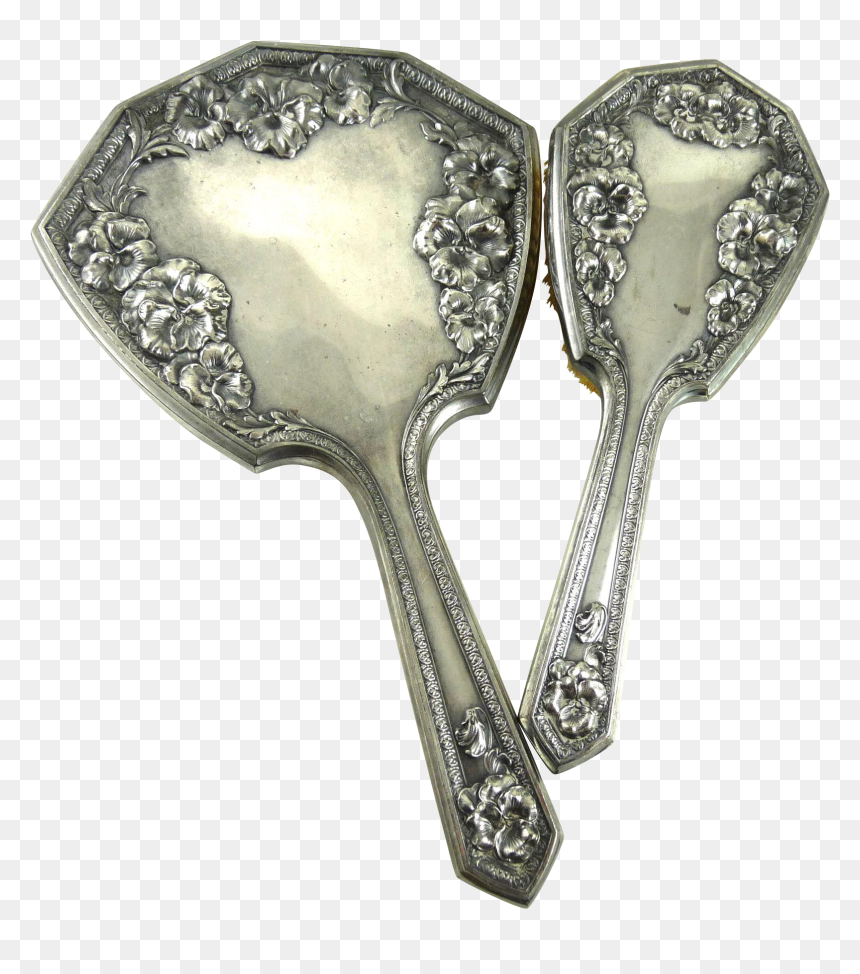 Silver, HD Png Download - hand mirror png