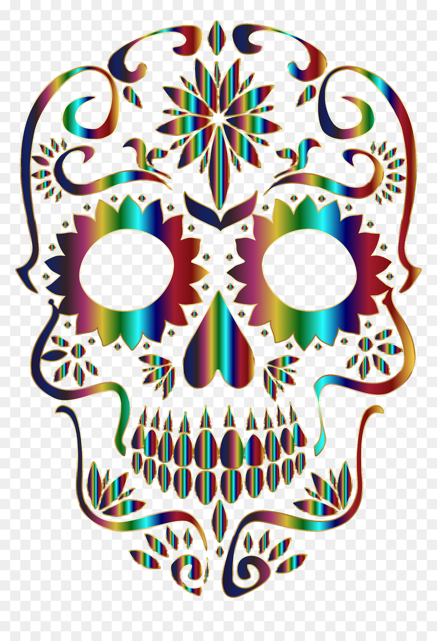 Transparent Sombra Skull Png - Sugar Skull Silhouette, Png Download - sombra skull png