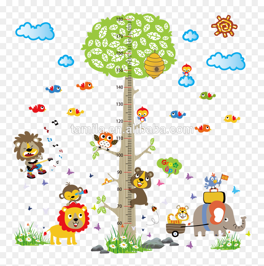 Kids Cartoon Jungle Forest Animals Zoo Monkey Tree - Tree Animals Cartoon Png, Transparent Png - jungle tree png