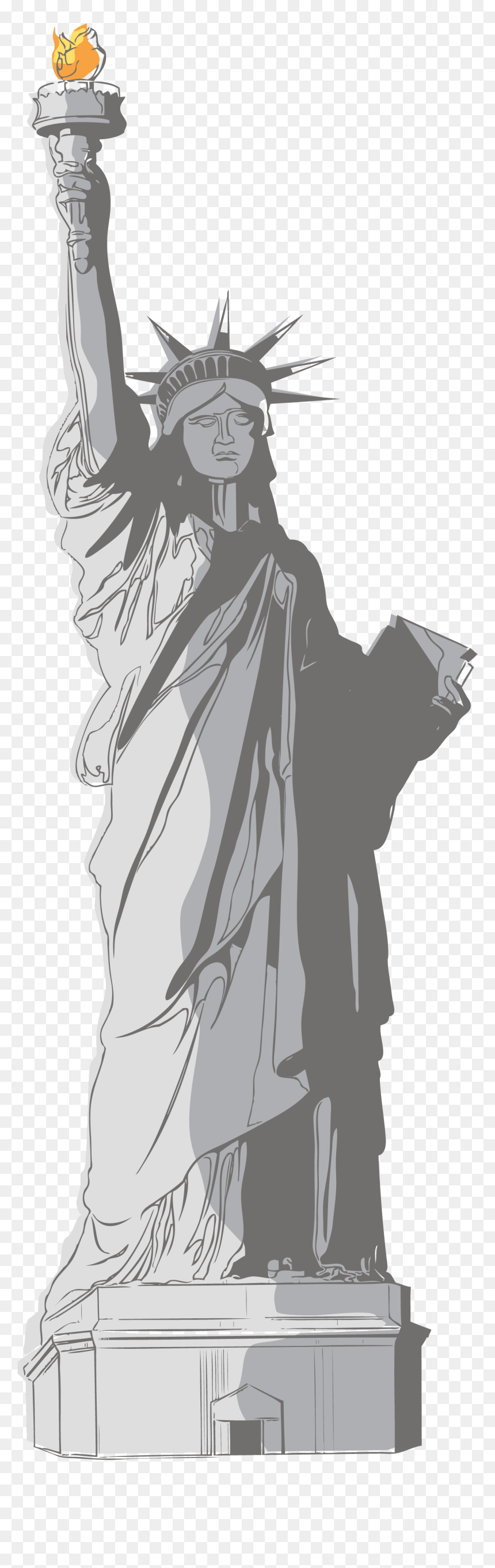 Statue Of Liberty Independence Day Black And White, HD Png Download - statue of liberty silhouette png