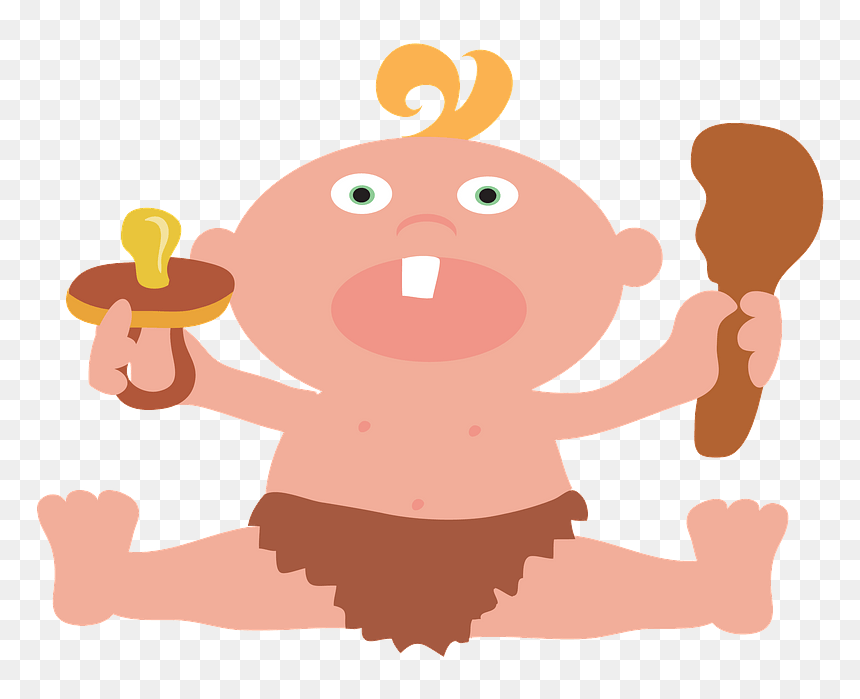 Caveman Baby Clipart - Illustration, HD Png Download - caveman png