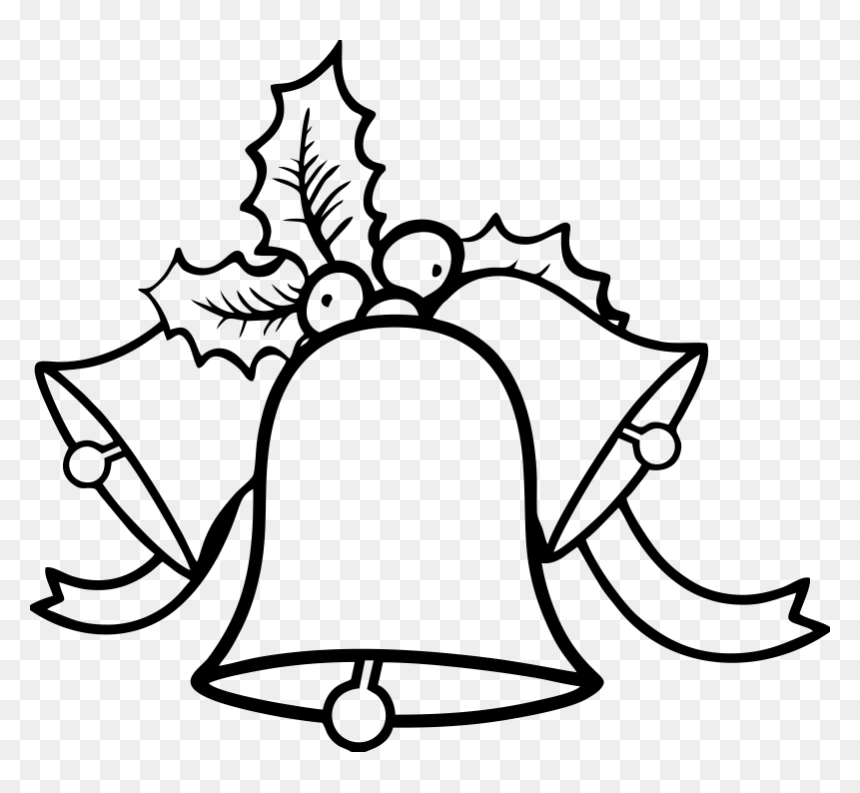 Bell Drawing Happy - Christmas Bell To Color, HD Png Download - christmas bells png