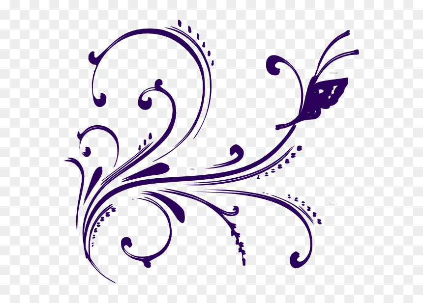 Flower Design Vector Png, Transparent Png - purple butterfly png