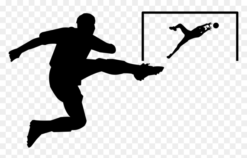 Transparent Soccer Silhouette Png, Png Download - football player silhouette png