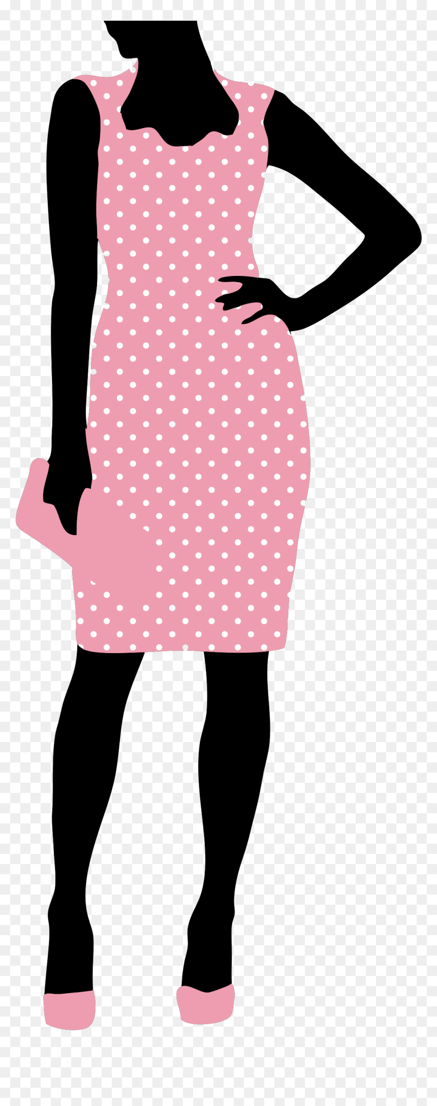 Woman Dress Clipart, HD Png Download - model silhouette png