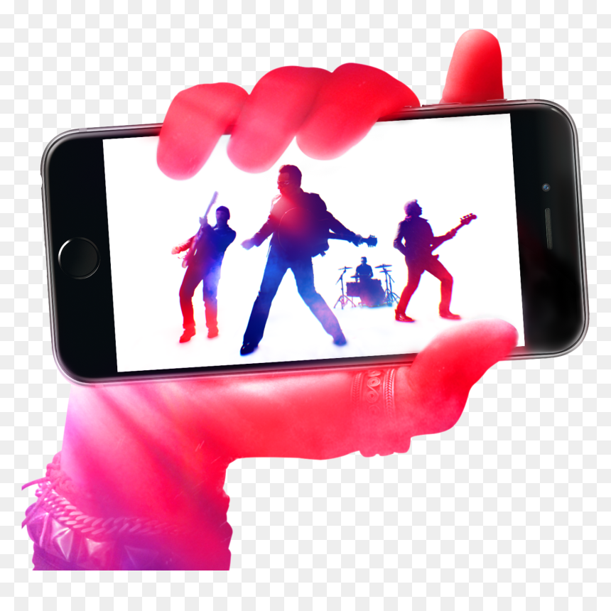 U2 Itunes, HD Png Download - hand holding iphone png